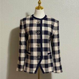 Vintage Executive Collection Plaid Blazer Women’s Size 8 Button Up